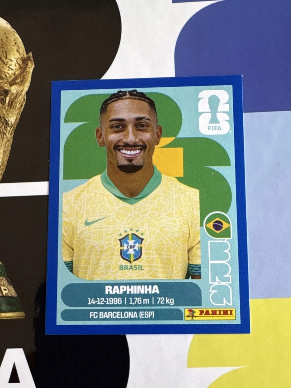 Panini FIFA 2026 Raphinha Brazil/FC Barcelona Sticker BRA 19 Blue Parallel